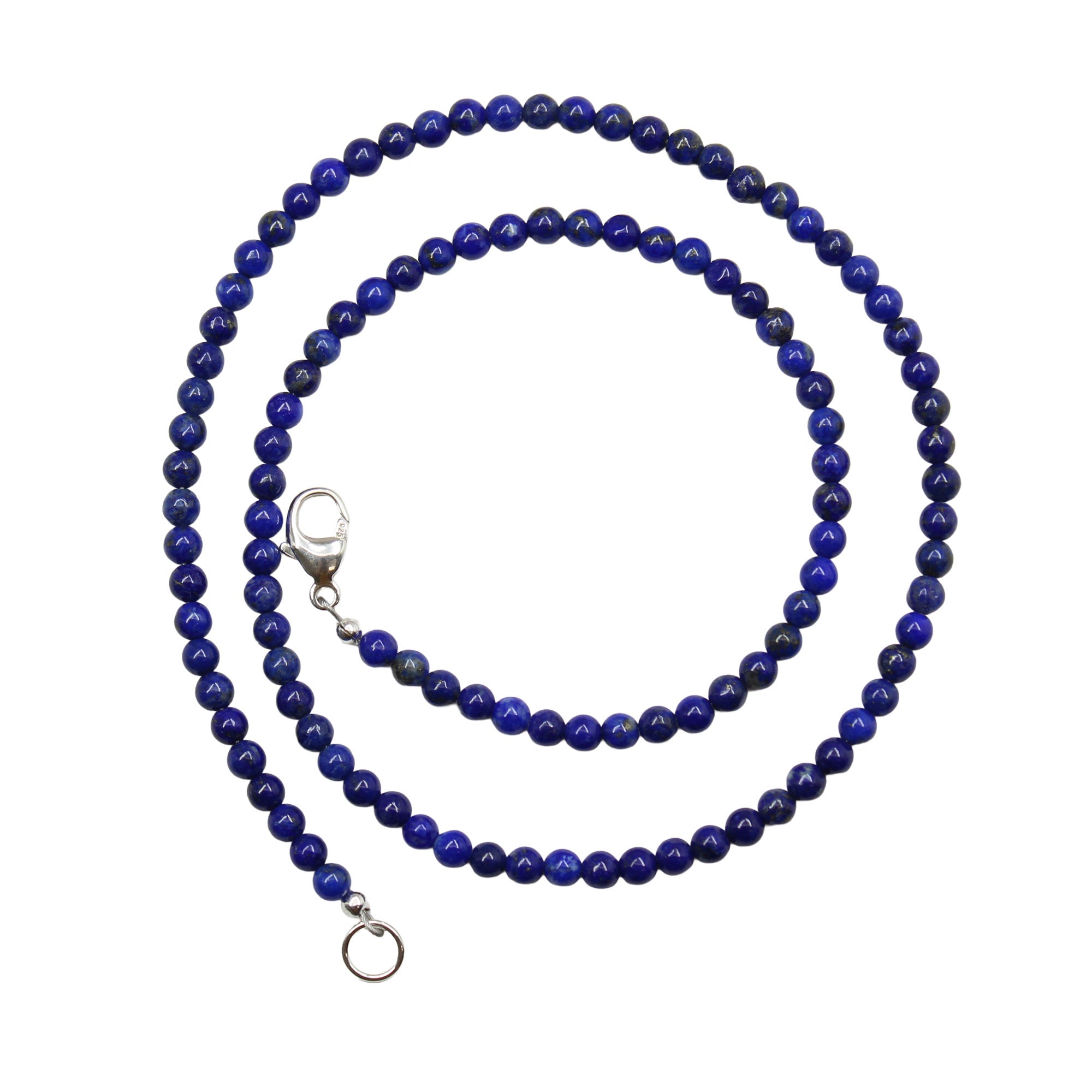 5 Pure Copper Ball Chain Necklaces – 24” Long, 3.2mm Faceted Beads, Sparkle Finish
