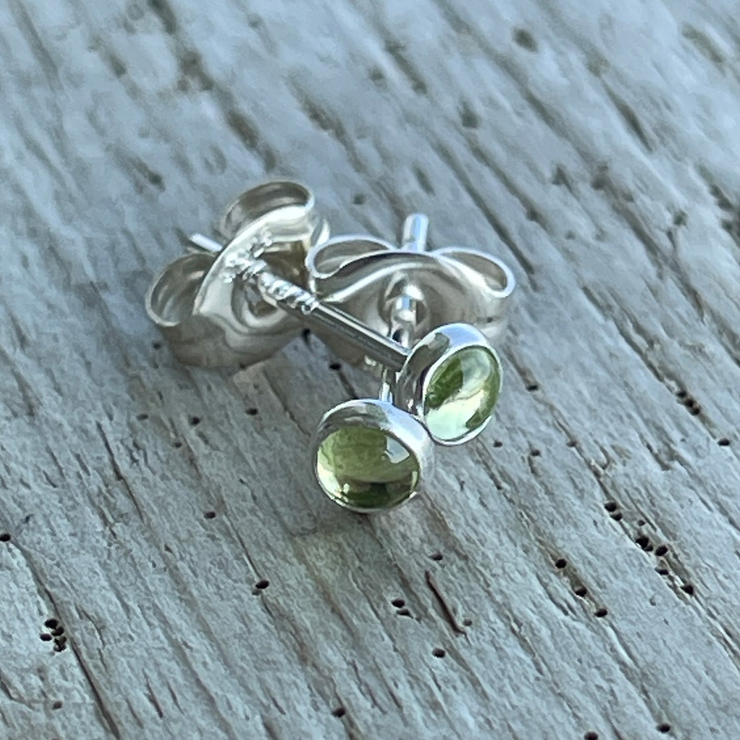 3mm Peridot Stud Earrings in Sterling Silver