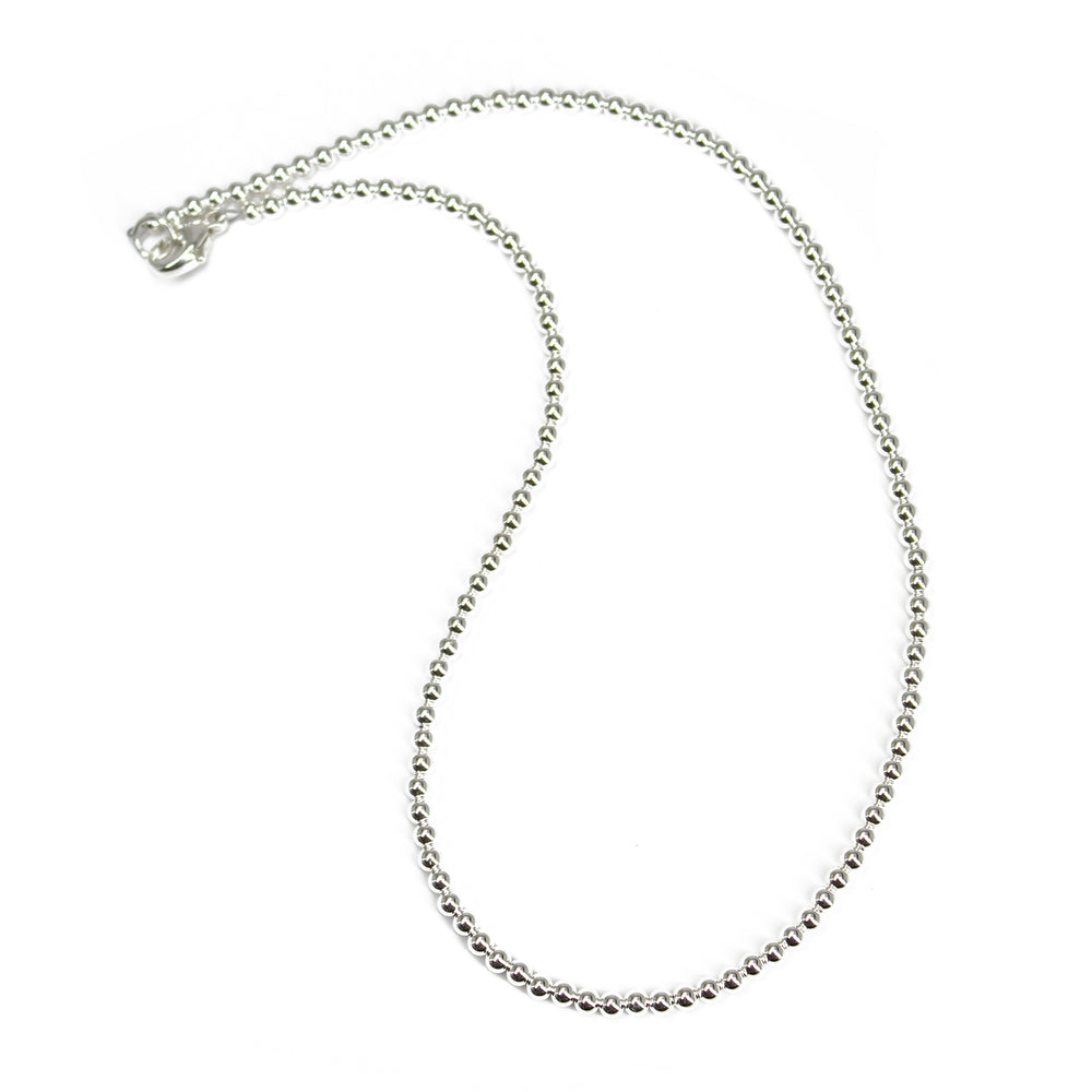 
                      
                        3mm Sterling Silver Bead Necklace
                      
                    