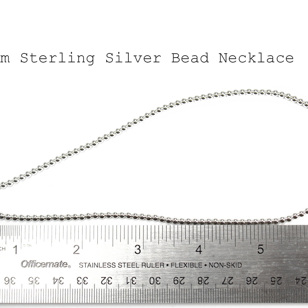 
                      
                        3mm Sterling Silver Bead Necklace
                      
                    