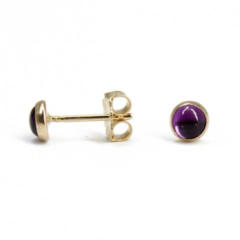 Amethyst Stud Earrings 4mm