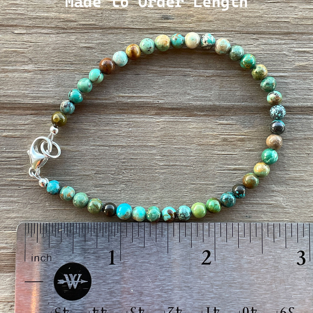 
                      
                        Genuine 4mm Blue Green Brown Mixed Turquoise Bead Bracelet
                      
                    