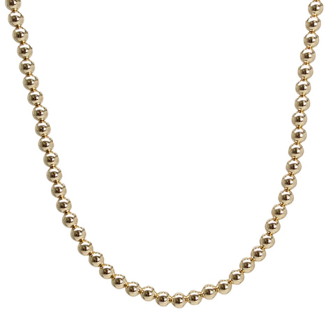 4mm 14K Yellow Gold Filled Bead Necklace Strand