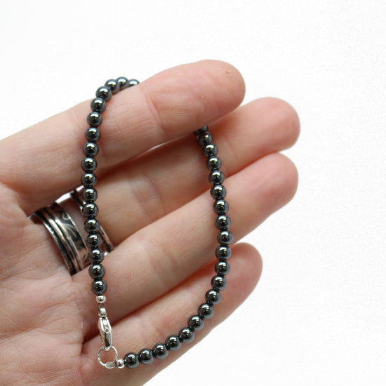 4mm Hematite Bead Bracelet