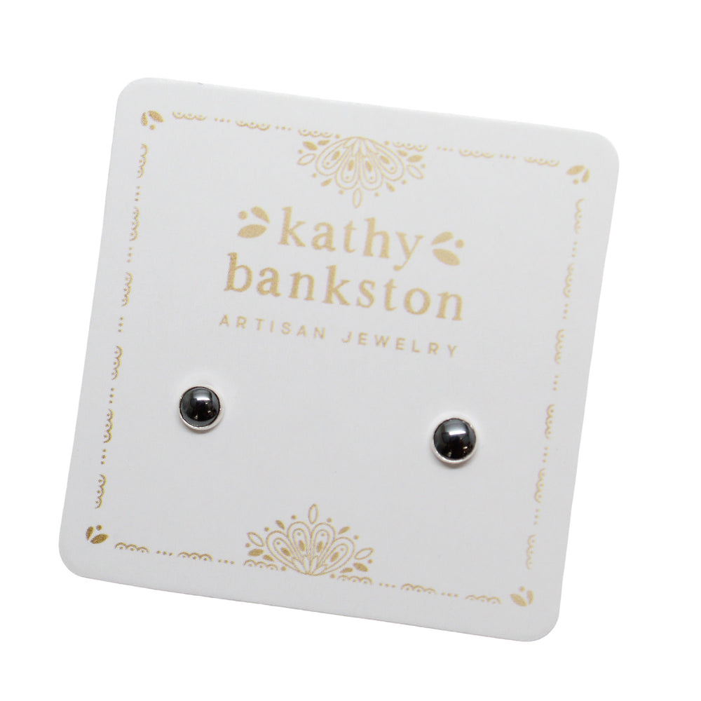 
                      
                        4mm Created Hematite Stud Earrings  by Kathy Bankston
                      
                    
