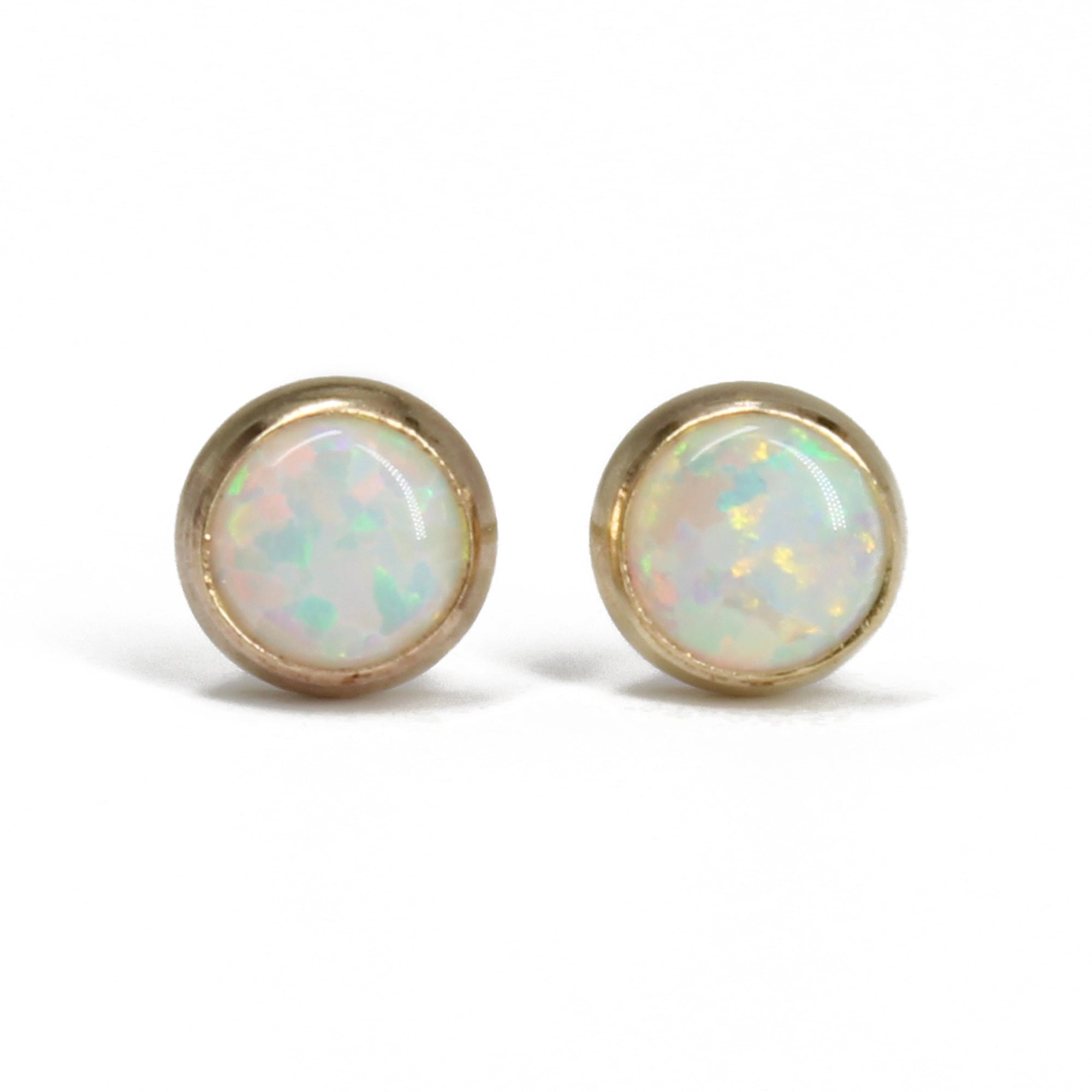 4mm opal stud earrings discount