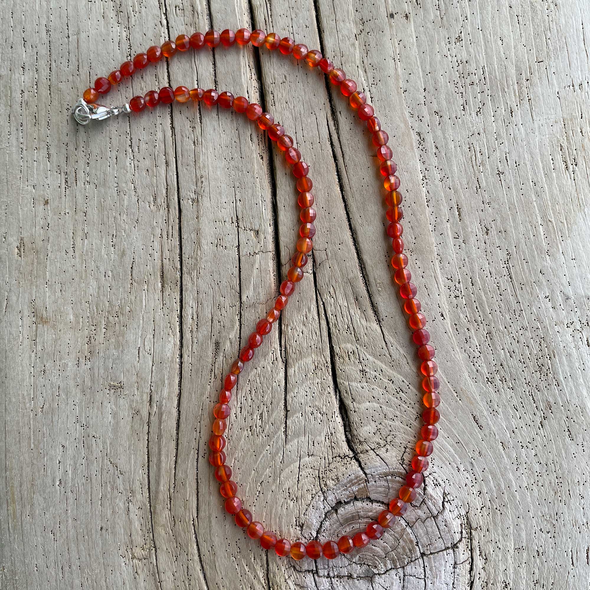 Red Carnelian Bead Necklace, Sparkly Red 4mm Gemstone – Kathy Bankston