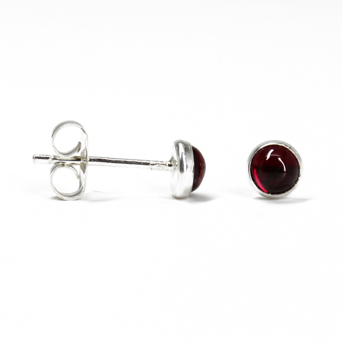 4mm Ruby Stud Earrings in Sterling Silver or Yellow Gold Fill