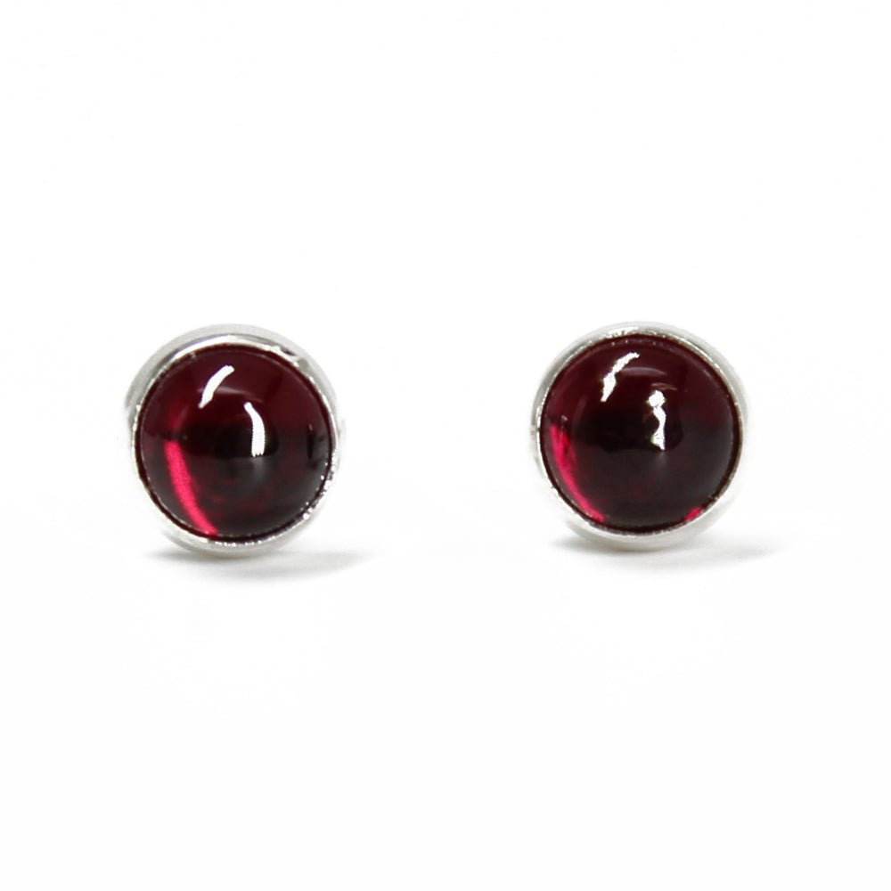 4mm Ruby Stud Earrings in Sterling Silver or Yellow Gold Fill