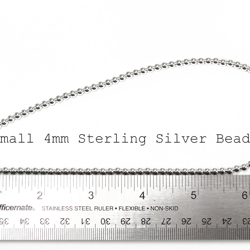 
                      
                        4mm Sterling Silver Bead Necklace Strand
                      
                    