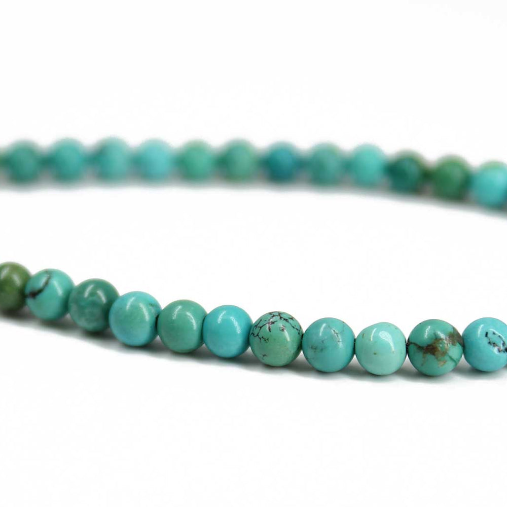 
                      
                        Genuine 4mm Blue Green Turquoise Bead Bracelet
                      
                    