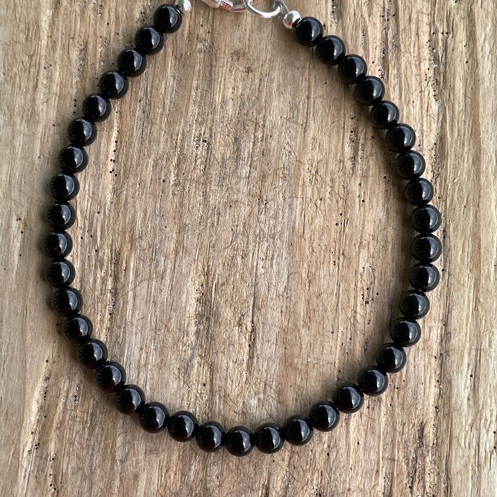 
                      
                        Handmade 4mm Black Onyx Bracelet
                      
                    