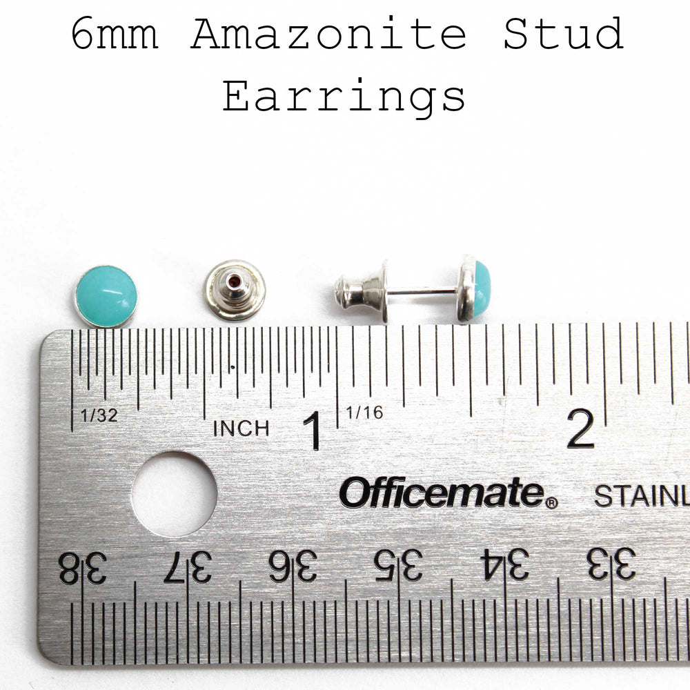 
                      
                        Handmade Amazonite Stud Earrings Sterling Silver 
                      
                    