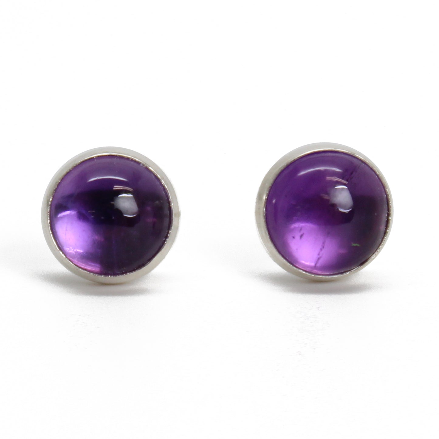 Amethyst Stud Earrings 6mm in Sterling Silver