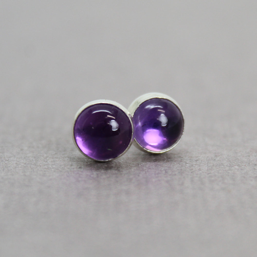 
                      
                        Amethyst Stud Earrings 6mm in Sterling Silver
                      
                    