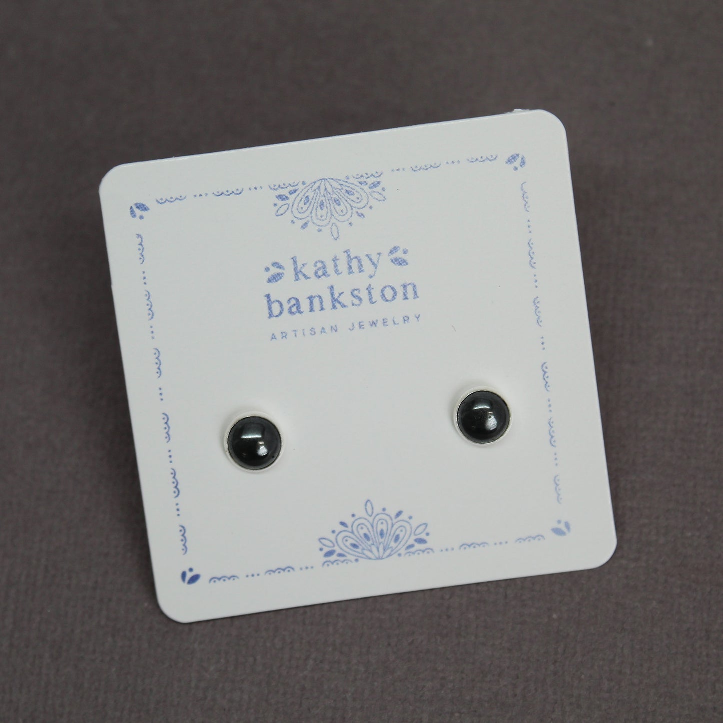 Load image into Gallery viewer, 6mm Hematite Studs in Sterling Silver 
