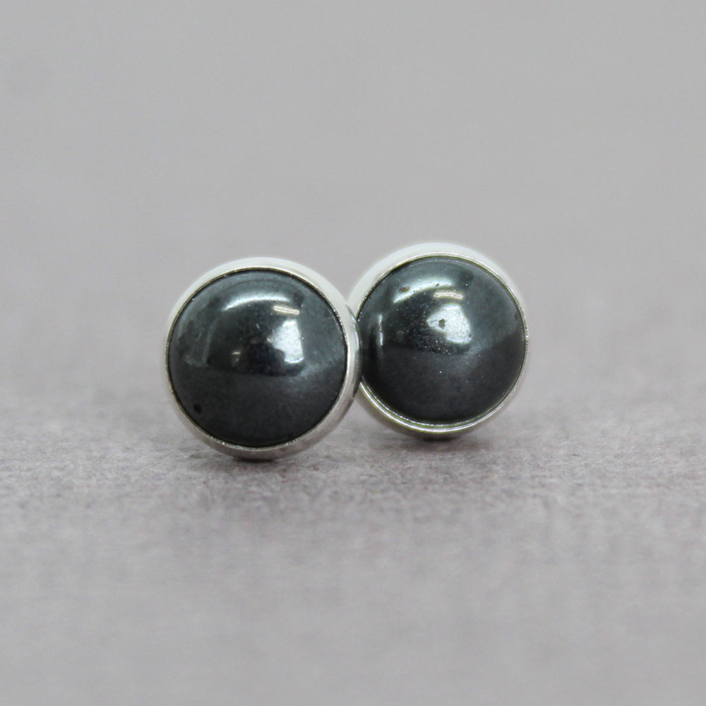 
                      
                        6mm Hematite Studs in Sterling Silver 
                      
                    