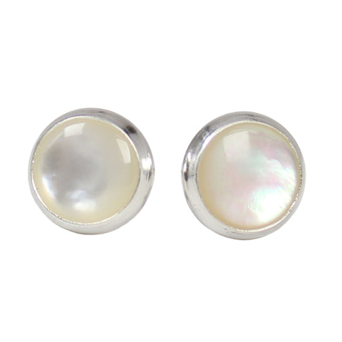 6mm Mother of Pearl Stud Earrings