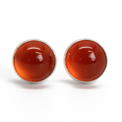 6mm Red Carnelian Stud Earrings
