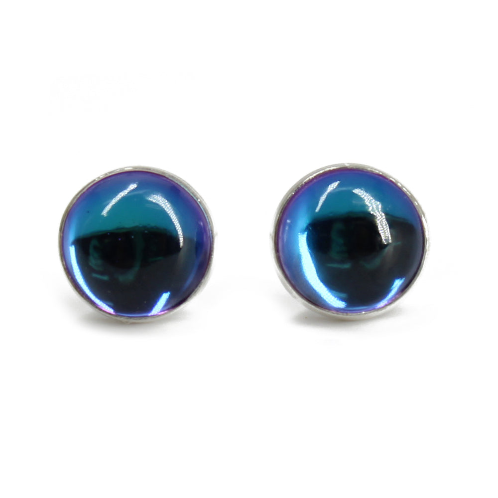 Blue Topaz Stud Earrings-6mm