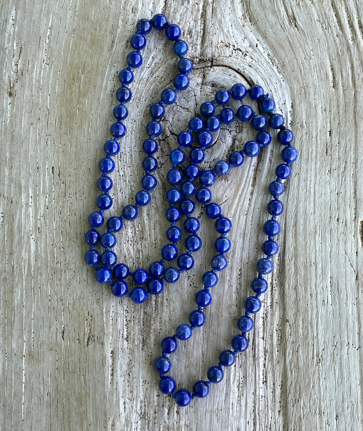 Lapis Lazuli Bead Necklace 28"