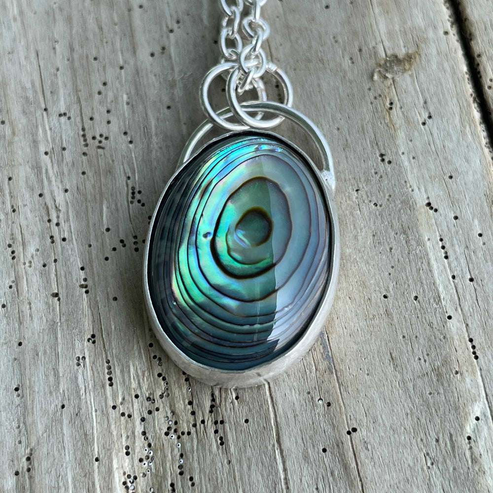 Abalone Necklace in Sterling Silver 17 Inches