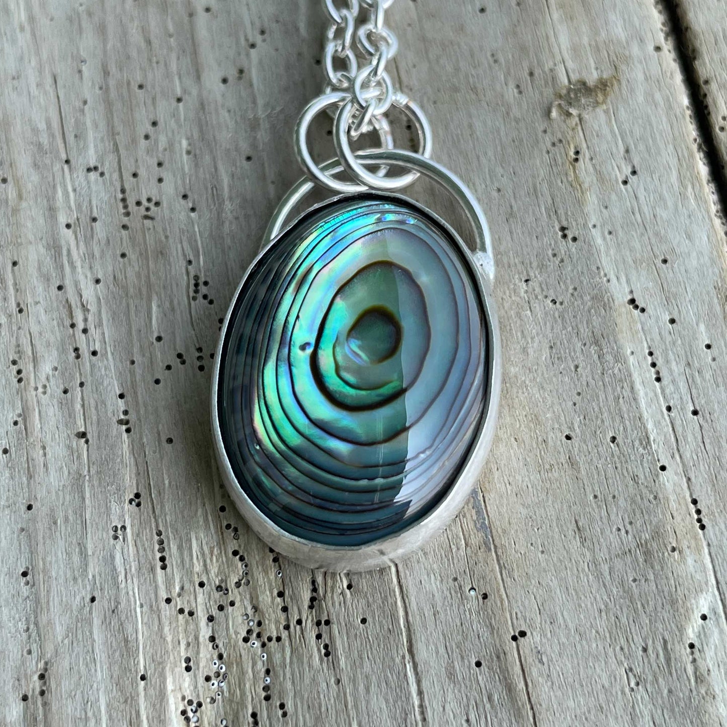 Abalone Necklace in Sterling Silver 17 Inches