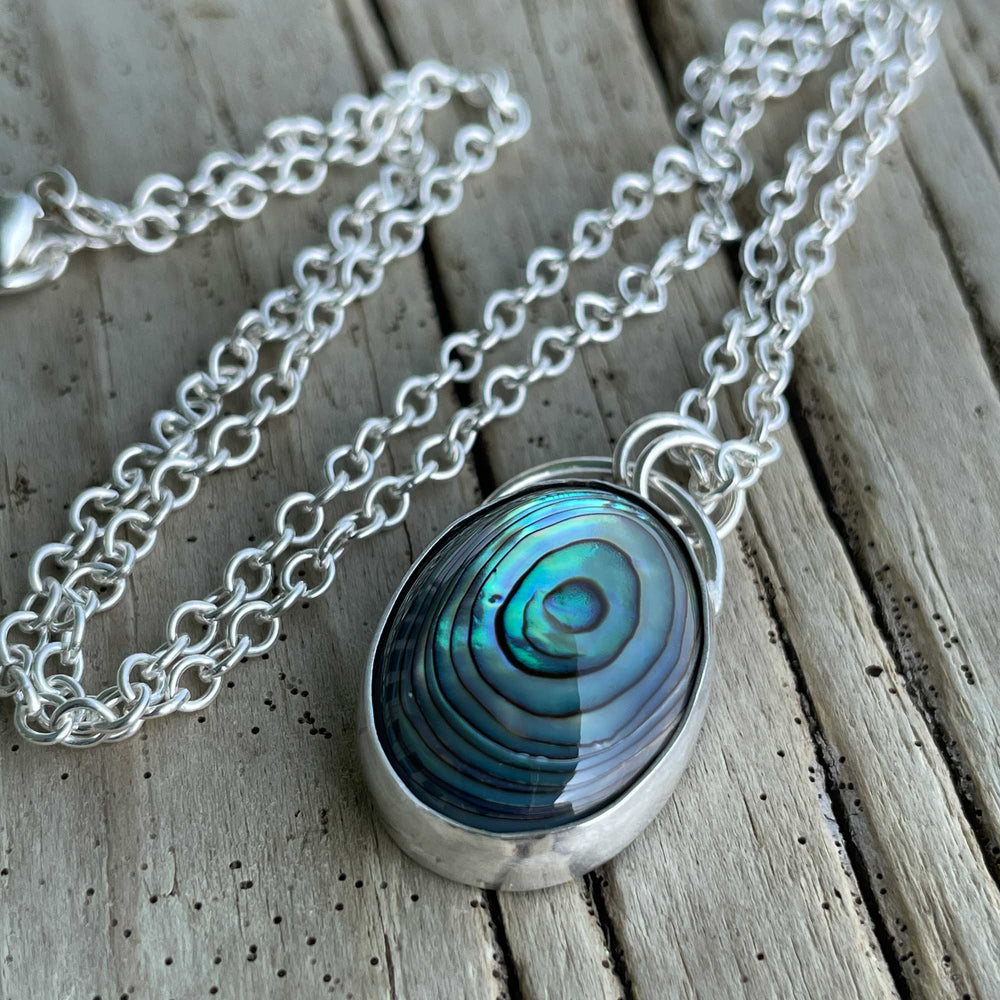 Abalone Necklace in Sterling Silver 17 Inches