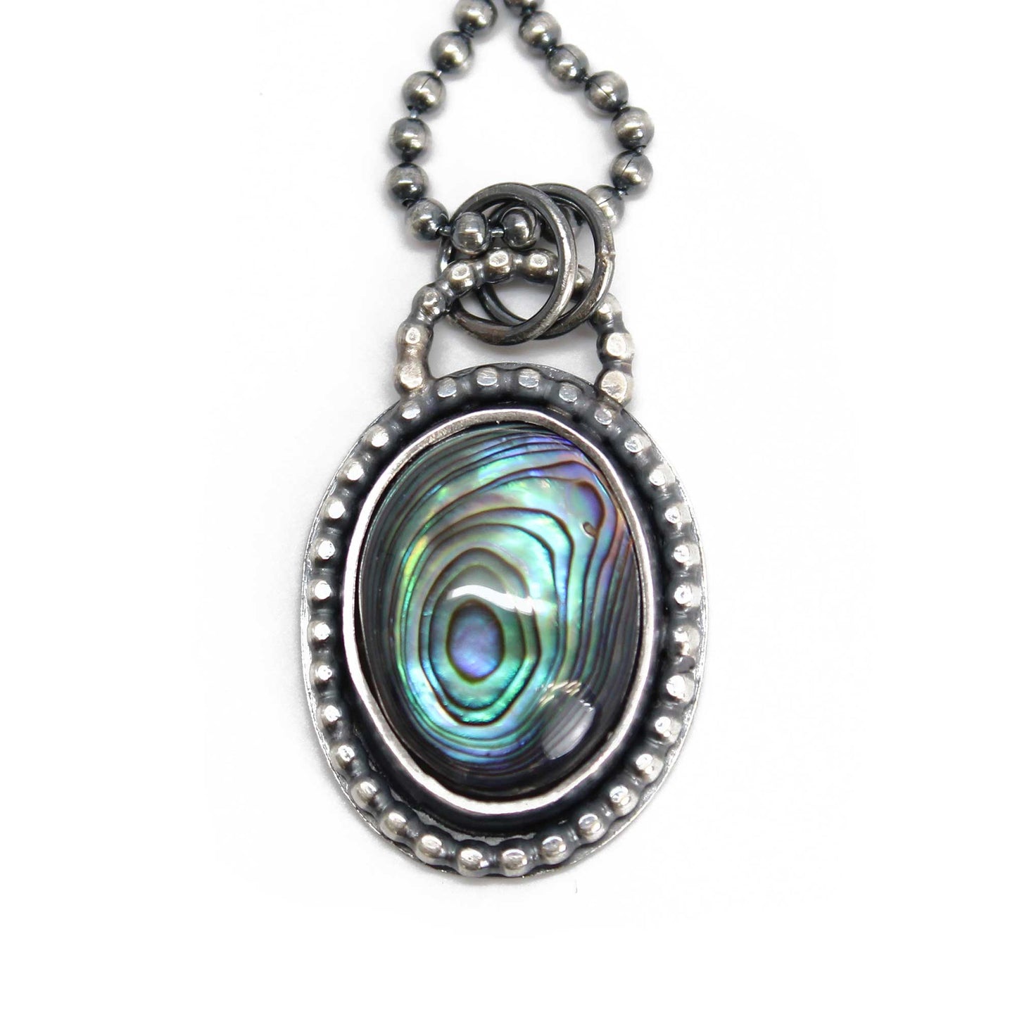 Handmade Abalone Necklace in Sterling Silver 16 Long – Kathy Bankston