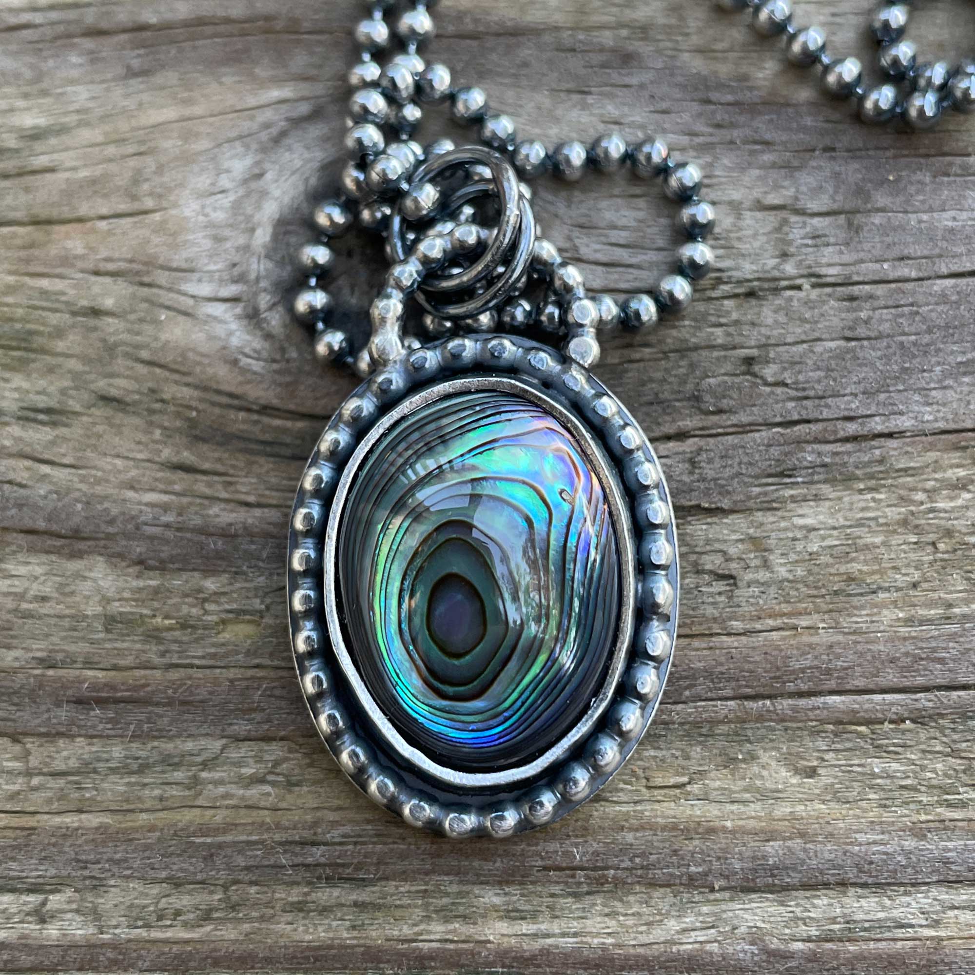 Stunning 925 Sterling Silver outlets Abalone Top