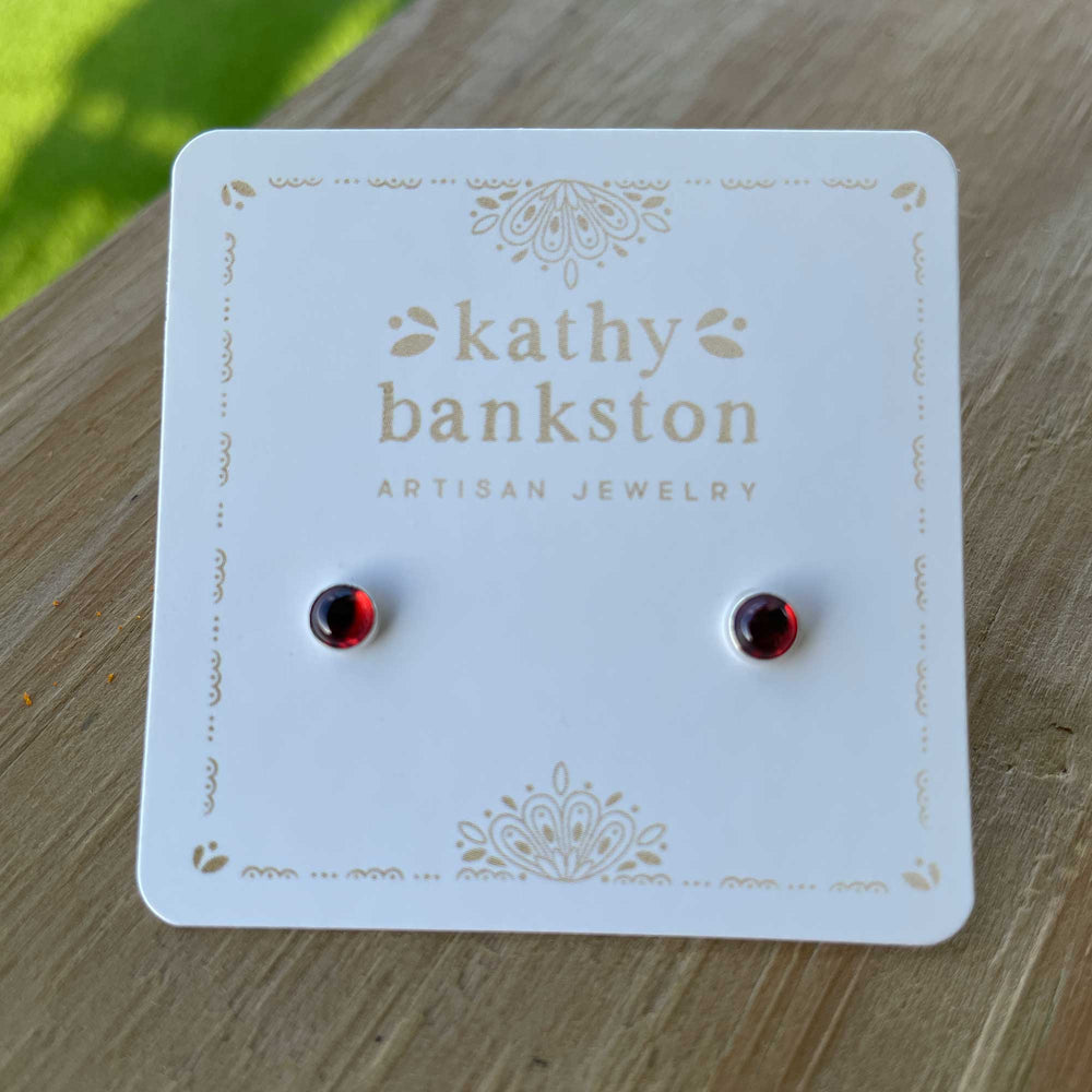 
                      
                        Almandine Garnet Stud Earrings, 4mm
                      
                    