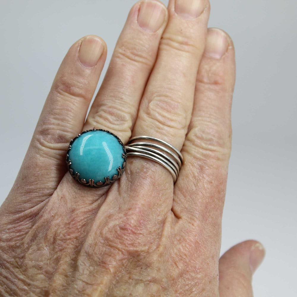 
                      
                        Amazonite Ring in Sterling Silver Bezel Setting, Size 8 US
                      
                    