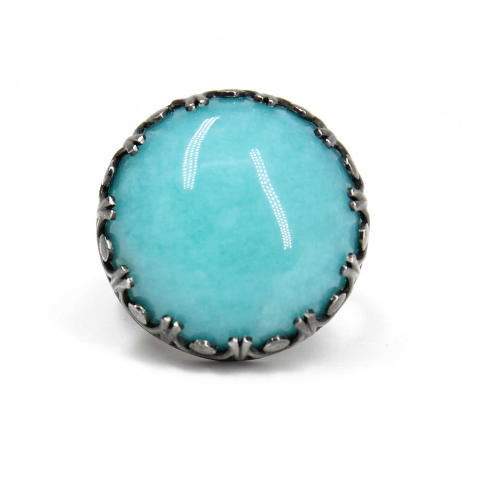 
                      
                        Amazonite Ring in Sterling Silver Bezel Setting, Size 8 US
                      
                    