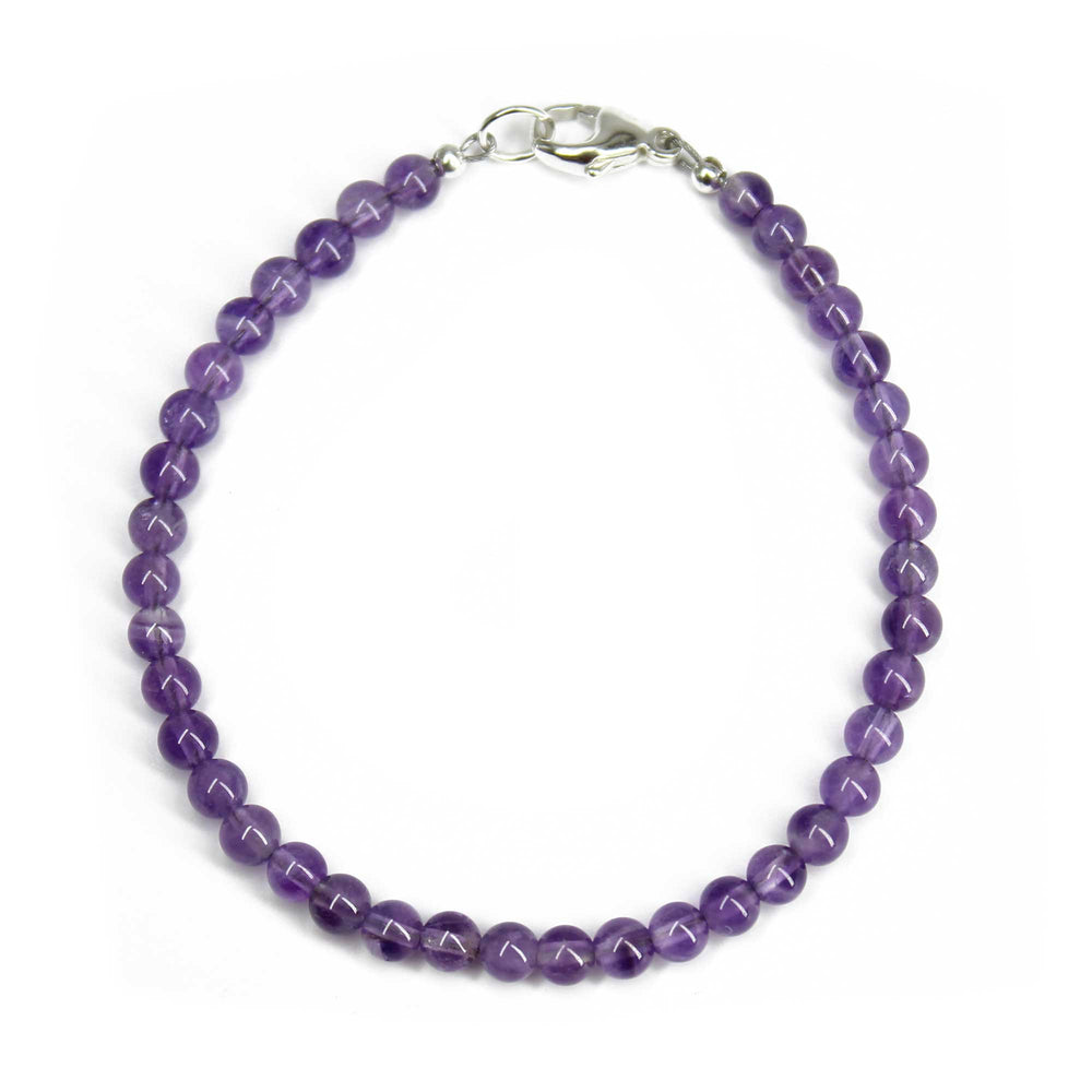 
                      
                        Amethyst Bead Bracelet, 4mm Purple Gemstone
                      
                    