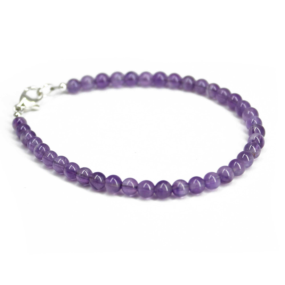 
                      
                        Amethyst Bead Bracelet, 4mm Purple Gemstone
                      
                    