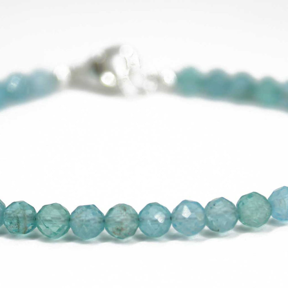 
                      
                        Apatite Bracelet, Small 4mm Blue Gemstone Bracelet
                      
                    