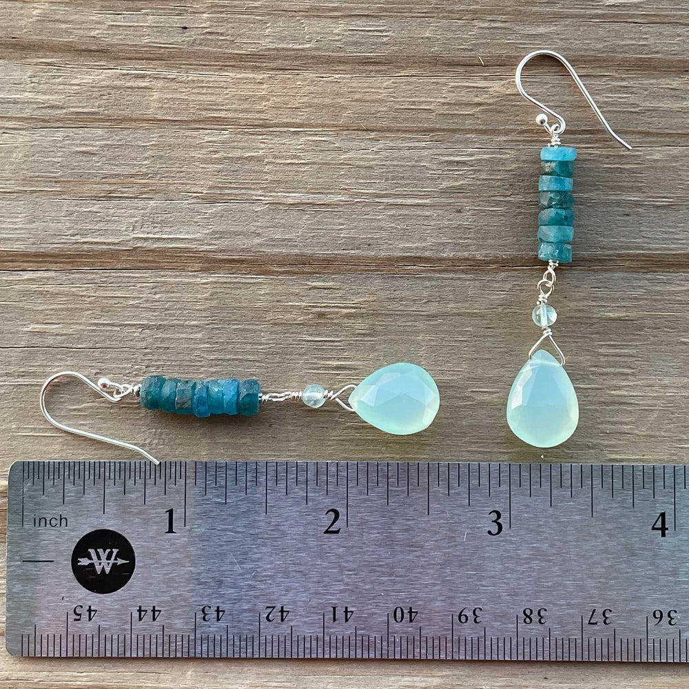 
                      
                        Apatite and Chalcedony Earrings in Sterling Silver
                      
                    