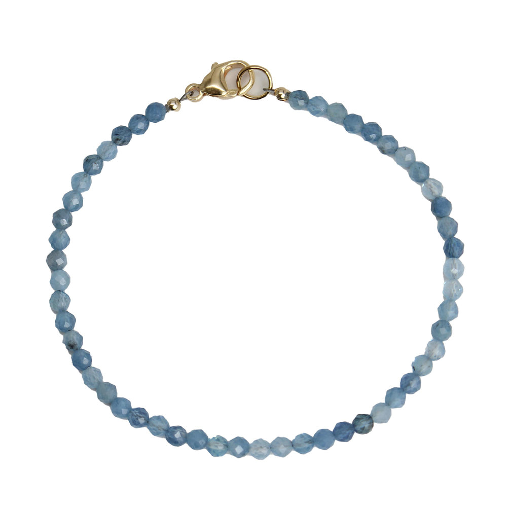 
                      
                        3mm Faceted Aquamarine Bracelet with Sterling Silver or Gold Filled Clasp
                      
                    