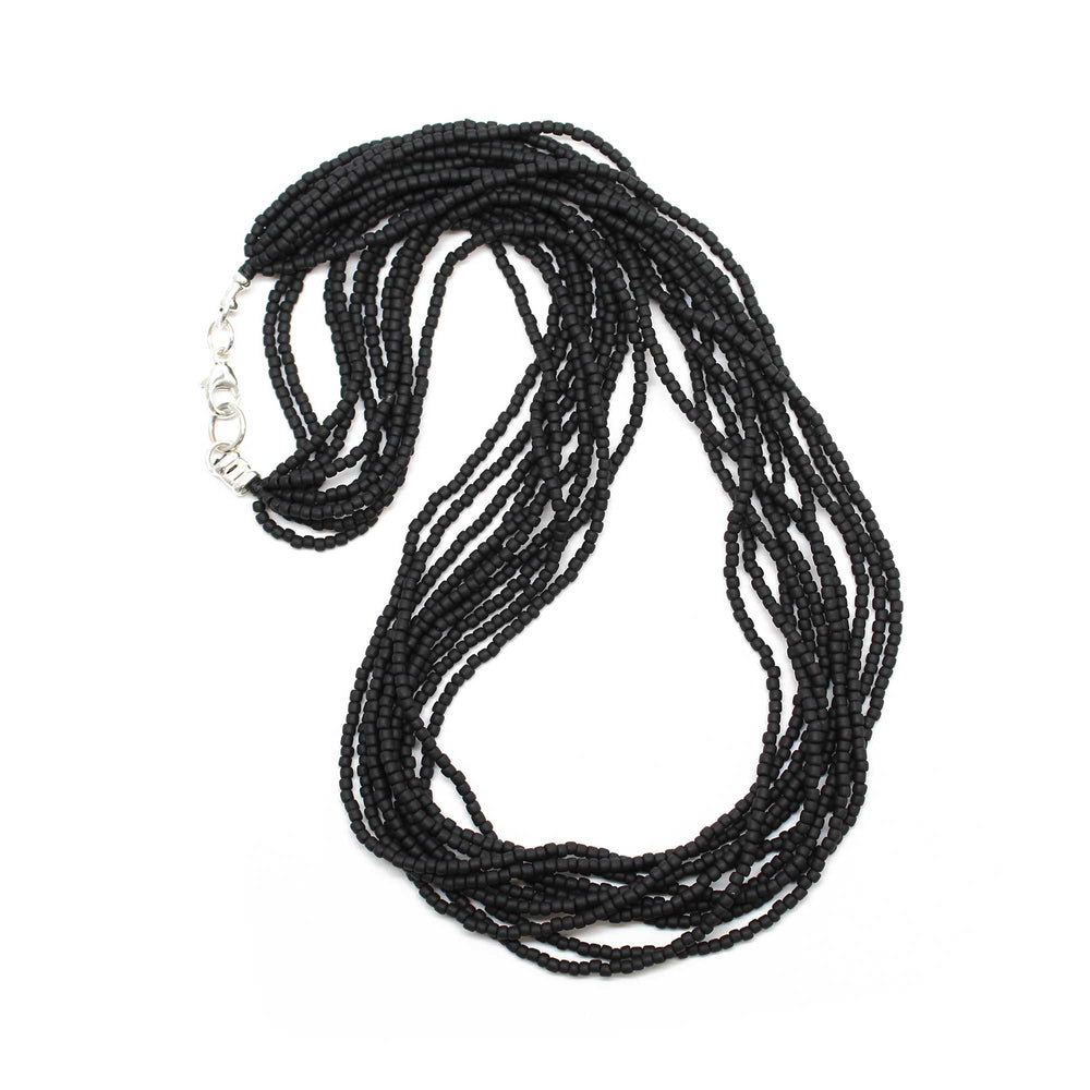 
                      
                        Multi Strand Matte Black Seed Bead Necklace 18 Inches
                      
                    