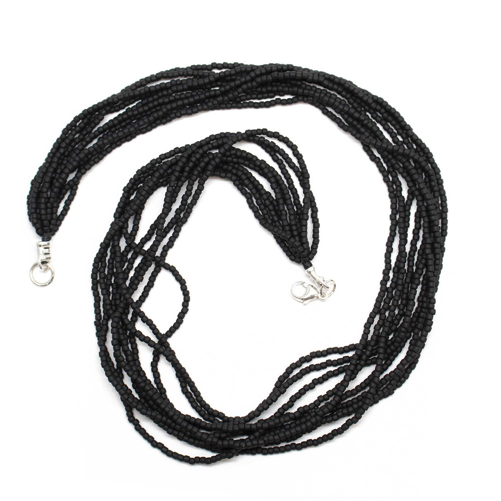 
                      
                        Multi Strand Matte Black Seed Bead Necklace 18 Inches
                      
                    