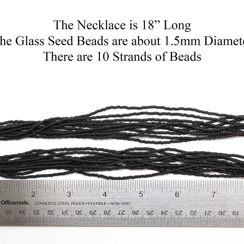 
                      
                        Multi Strand Matte Black Seed Bead Necklace 18 Inches
                      
                    