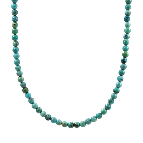 Genuine 3mm Blue Green Brown Turquoise Bead Necklace