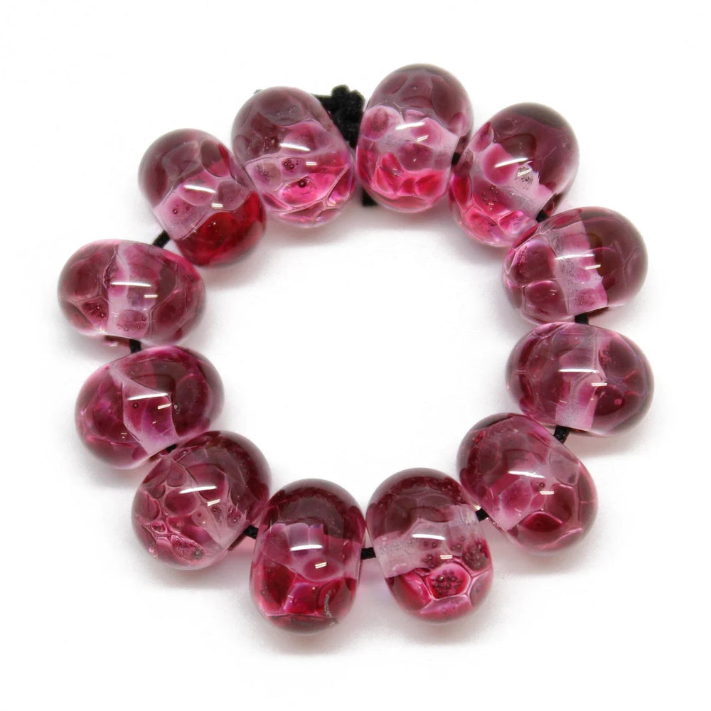 Cranberry Pink Lampwork Beads for Jewelry