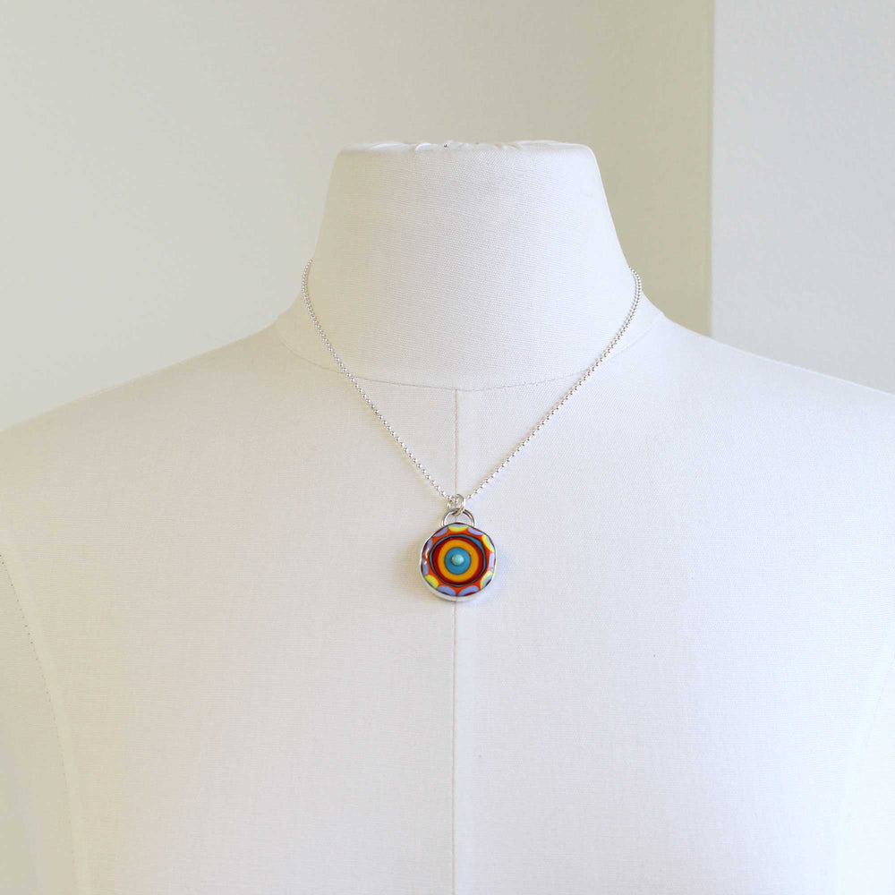 
                      
                        Colorful Lampwork Bead Pendant Necklace in Sterling Silver
                      
                    