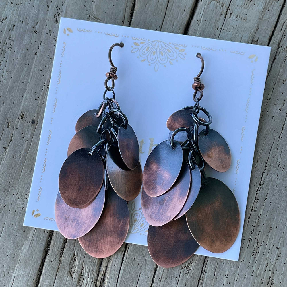 
                      
                        Long Copper Cluster Dangle Earrings
                      
                    