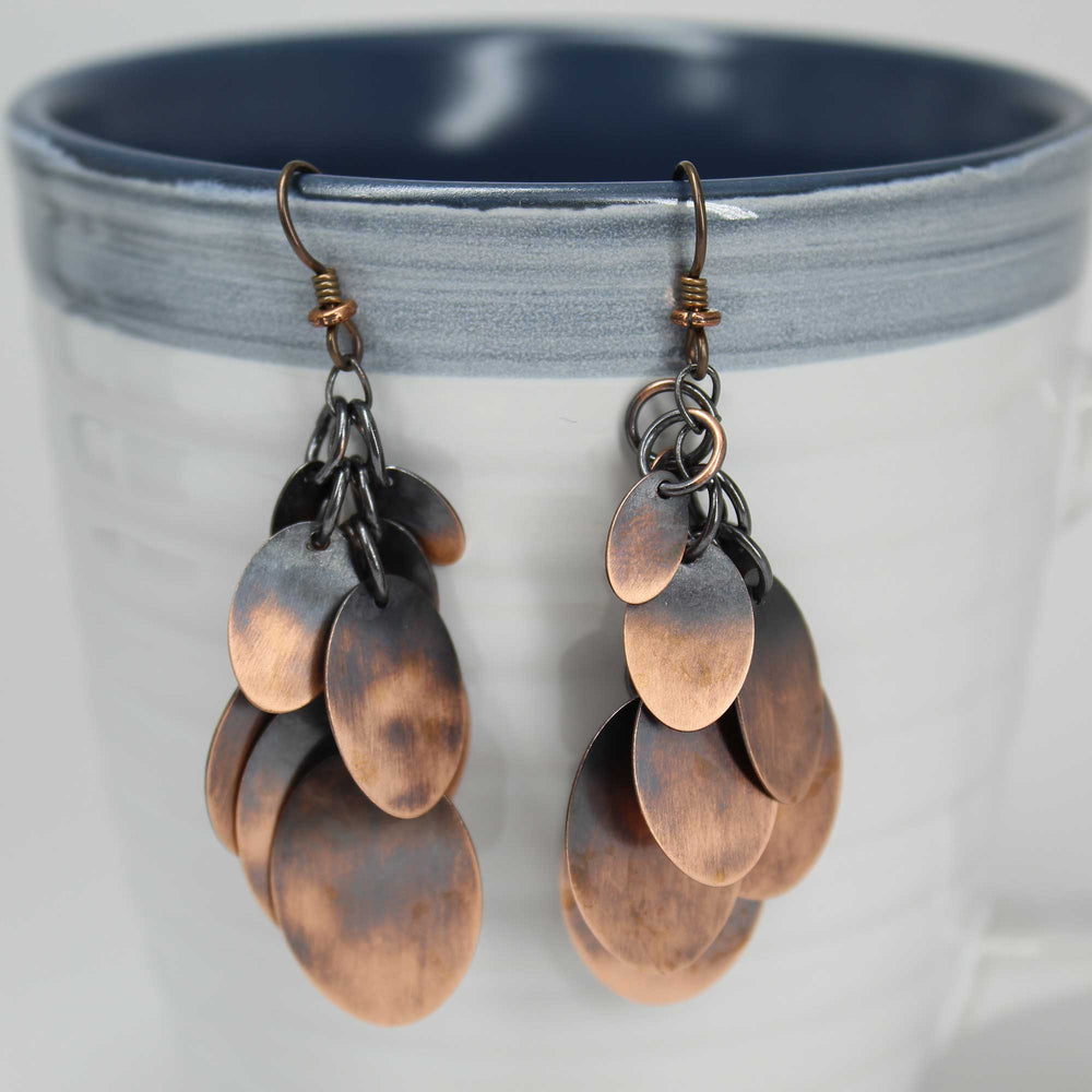 
                      
                        Long Copper Cluster Dangle Earrings
                      
                    