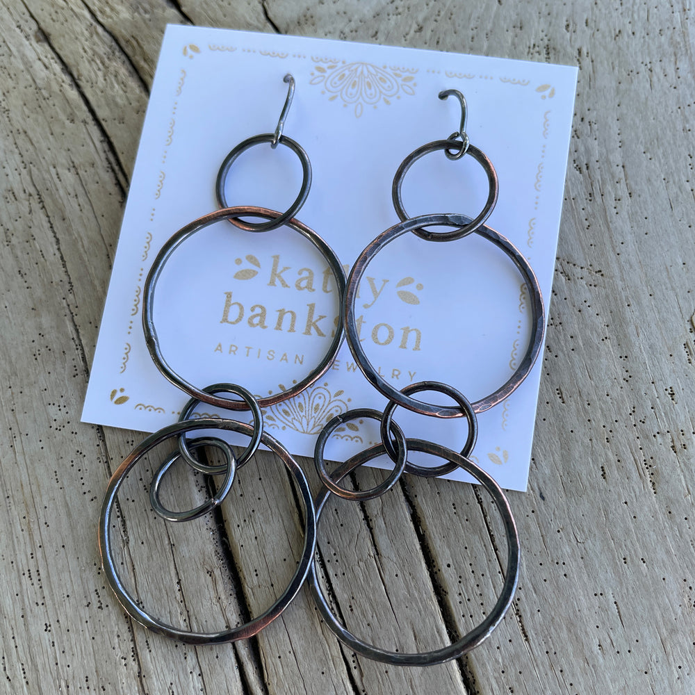 
                      
                        Long Copper Earrings with Sterling Silver Ear Wires by Kathy Bankston Artisan Jewelry
                      
                    