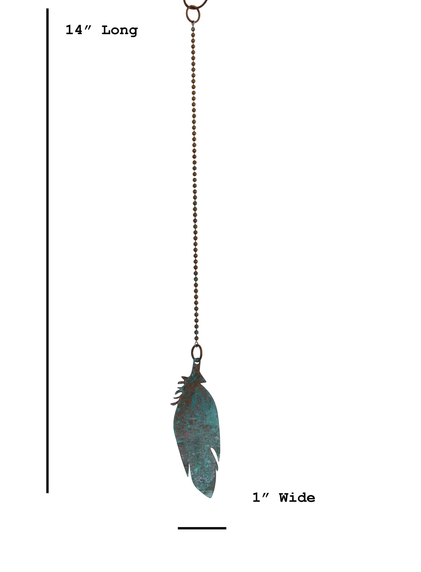 Small Copper Feather Wind Spinner Mobile Hanging Decor
