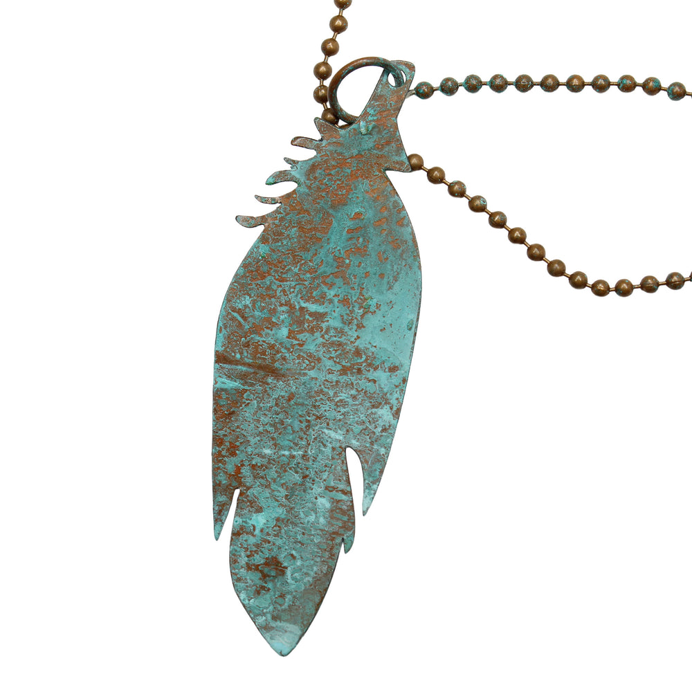 Small Copper Feather Wind Spinner Mobile Hanging Decor