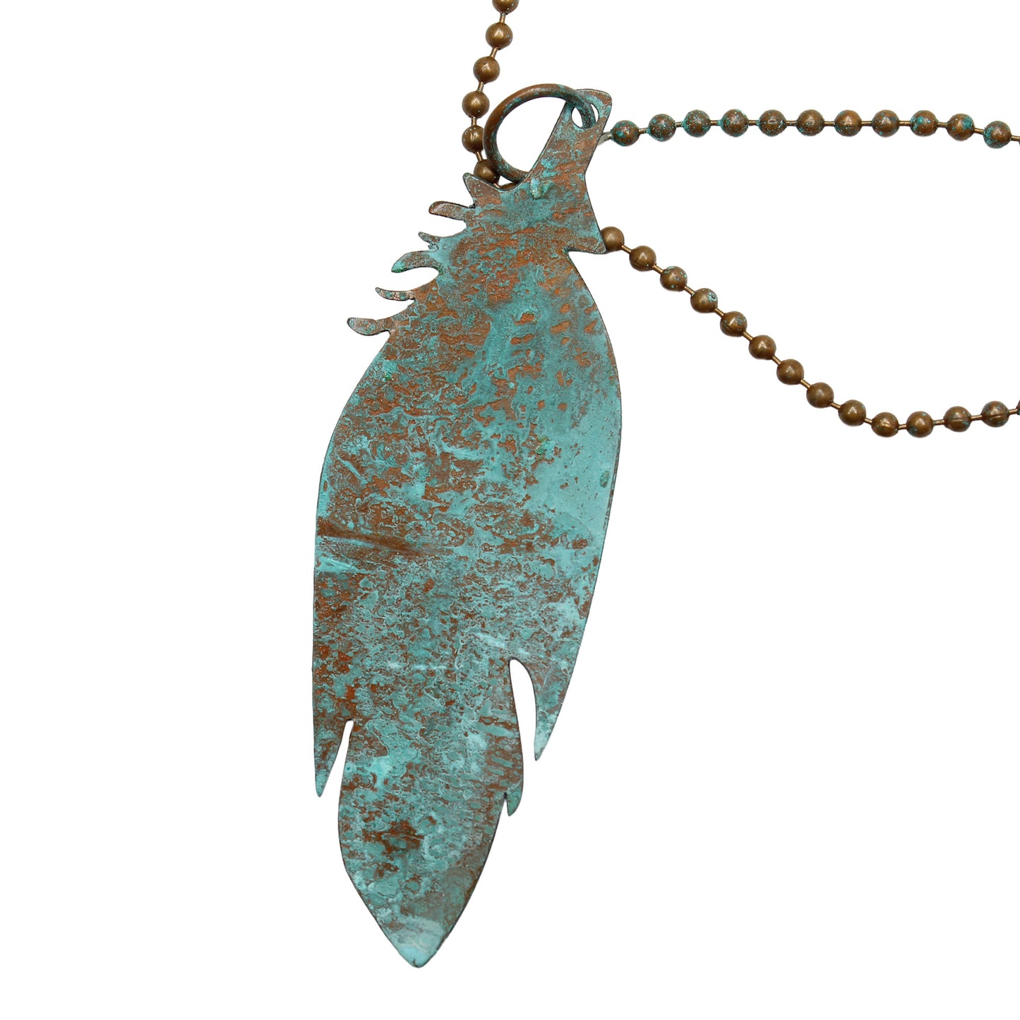 Small Copper Feather Wind Spinner Mobile Hanging Decor